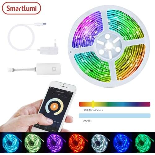 Smartlumi 2sets/Lot Led Lights Strips Bluetooth 5050 and 2835 WIFI RGB Flexible Tape Led Ribbon 5M With Phone APP Control