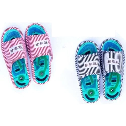 TaiJi Foot Acupuncture Points Shoes Sandal Reflex Massage Slippers therapy magnetic stone Foot sole Healthy Massager men women