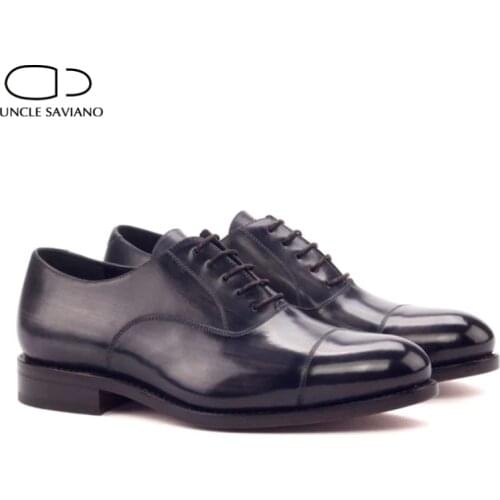 Uncle Saviano Oxford Style Wedding Dress Man Shoe Formal Office Black Best Men Shoes Genuine Leather Business Designer Shoes