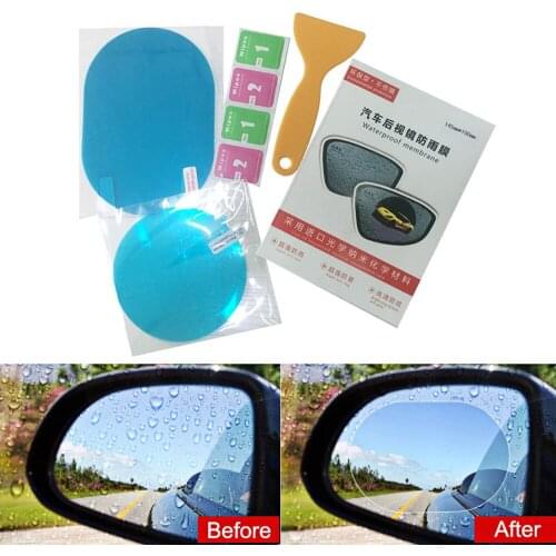 1 Pair Anti Fog Car Mirror Window Clear Film Anti Car Rearview Mirror Protective Film Waterproof Rainproof Car Sticker Accessory