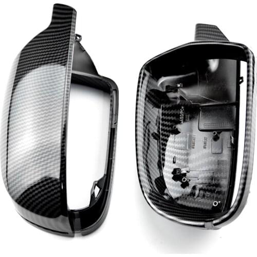 1 pair ABS Carbon black Mirror Cover Rearview Side Mirror Cap For Audi A3 8P A4 A5 B8.5 2011-2016 8F0857527B 8F0857528B