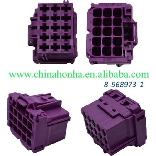 2pcs purple 15 pin tyco plastic housing plug wire harness cable connector 8-968973-1