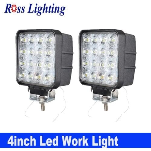 2pcs waterproof 48w Flood/Spot led Work Light bar waterproof CE RoHS offroad truck car LED work light 12v 24v