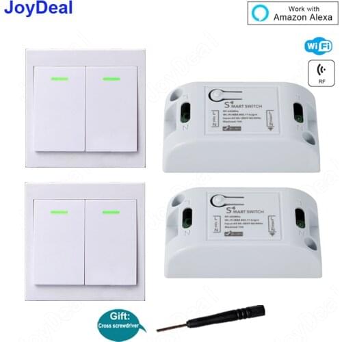 433Mhz RF 10A IOS Android 2200W AC 220V Smart Home WIFI Wireless Switch Module 86 Wall Panel Wireless Remote Control Transmitter