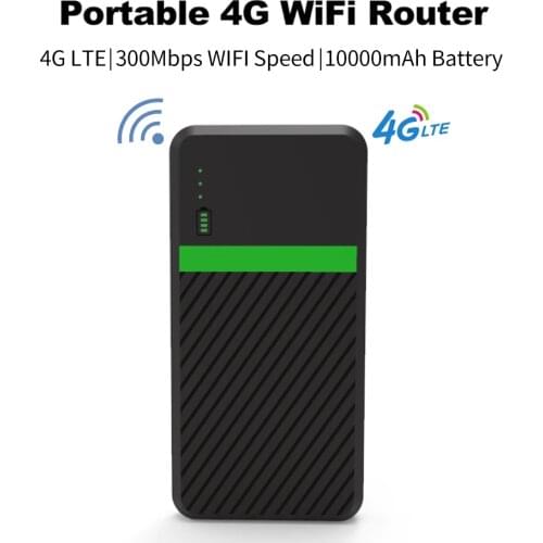 4G Router Unlocked LTE Mini Wifi Wireless Portable Modem Mobile CAT4 MiFis Hotspot With Sim Card Slot 10000mAh Battery For Car