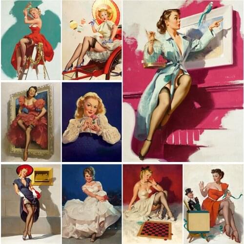 5D DIY Diamond Painting Retro Poster Character Handmade Diamond Cross Stitch Home Art Decoration Painting Can Be Customized