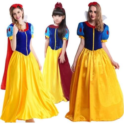 Noble Princess Snow White Halloween Costumes Dirndl Cotton For Adult Children Jeu De Role Beautiful Gothic Dress Uniform T1088