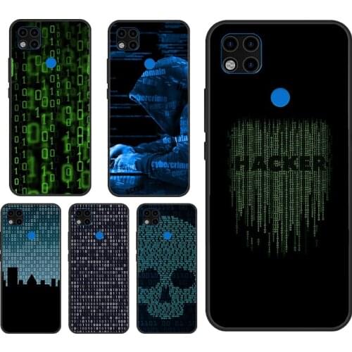 Hacker Binary Matrix Rain Case For Xiaomi Redmi Note 7 8 9 10 Pro Note 9S 8T Cover Fundas For Redmi 9T 9A 8A K40 9C