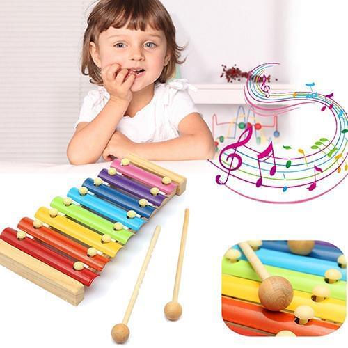 Kids Baby Toys 8 Notes Musical Xylophone Piano Multicolor Wooden Instrument Toy