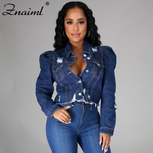 Znaiml Jeans Jacket Denim Fringed Short Coats For Women Spring Autumn Ripped Holes Vintage Casual Jackets Woman Streetwear Coats