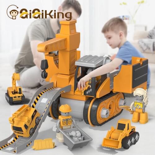 Electric Nut Disassembly Loading Unloading 4 In1Deformed Engineering Truck Excavator Children Screw Boy Creative Education Toys