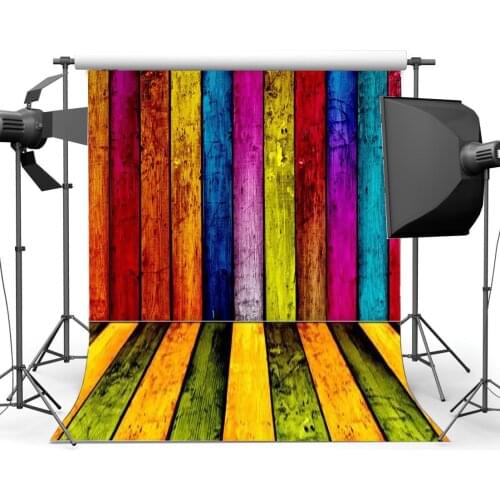 Photography Backdrops Weathered Multicolor Paint Wood Wall Nostalgia Stripes Wooden Floor Photo Background