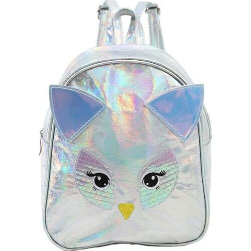 Joyloading Fashionable Cartoon Cute Fox Super Shine Laser Shoulders Bag Boys Girls Backpack Reflective PVC Design