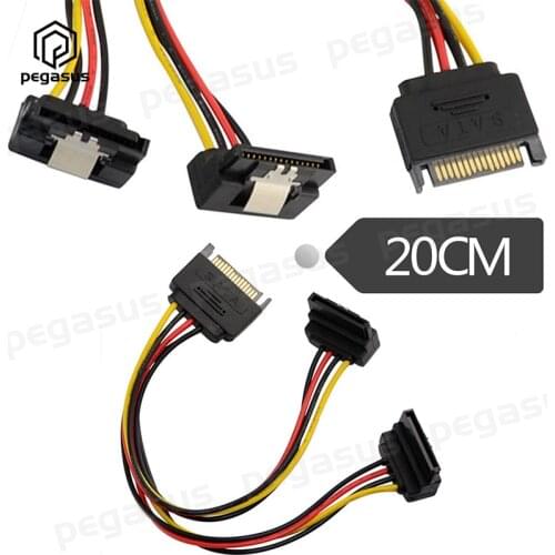 Elbow SATA Power Cord With Shrapnel 15 Pin one-to-two Copper Core Cable