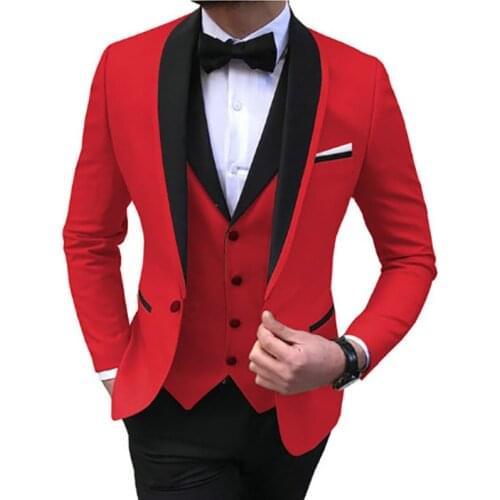 2020 Men Suits Groom Wedding Stylish One Button Casual slim fit Suit set (Jacket+Pant+Vest) Groom Tuxedos best men suit 3 pieces