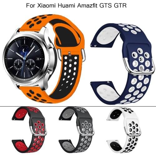 20/22mm soft silicone Sport Strap For Xiaomi Amazfit Bip GTS GTR Strap Bracelet For Huami Amazfit Pace Stratos GTR 42 47mm Strap