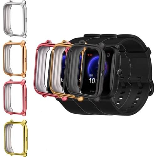 TPU Soft Full Edge Protector PLating Case Shell Frame For Amazfit BIP S/Lite/U/Pro GTS 2 Mini Watch Protective Bumper Cover