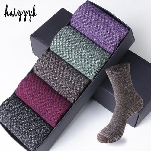 Mens Socks Fashion Retro Harajuku Four Seasons Casual Socks Men Size 39-44 5Pair/Lot