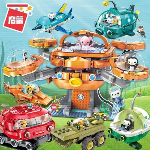 Octonauts Building Block Octo-Pod Octopod Playset & Barnacles kwazii peso Inkling 698pcs Educational Bricks Toy For BoY