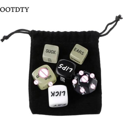 OOTDTY 6 PCS Fun Acrylic Dice Love Dice Sex Dice Erotic Dice Love Game Toy Couple Gift