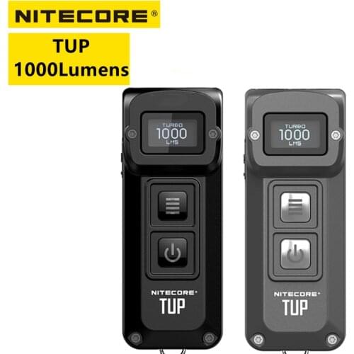 Original NITECORE TUP Led Flashlight 1000 Lumens USB Rechargeable 5 Lighting Modes Digital Screen Display High Power Flashlight