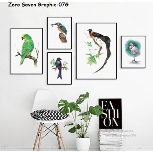 Modern Decorative Watercolor Bird Parrot Canvas Painting Posters And Prints Living Room Wall Art Pictures Home Decoration Poster