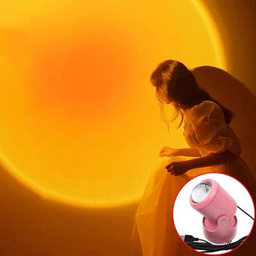 180 Degree Sunset Projection Led Atmosphere Night Light Home Coffee Shop Background Wall Decoration Romantic Visual Led Light