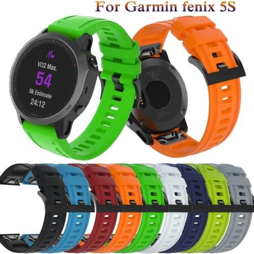 New Fashion Silicone Bracelet 20mm WristStrap for Garmin Fenix 5S GPS Smart watchband with Easy fit Quick Release Belt Wristband