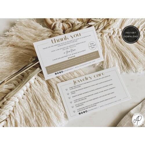 Business thank you card template, mini thank you, Luxury Thank you, thank you for your purchase, Instant Download