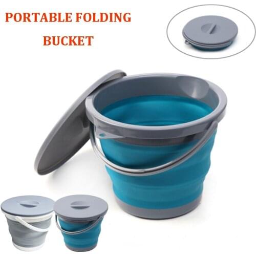Folding Silicone Collapsible Bucket Folding Silicone Collapsible Bucket Camping Fishing Pot Durable Household Cleaning