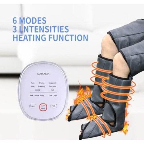 Comfy Electric Air Compression Leg Massage Belt Shiatsu Kneading Calf Foot Sole Heating Therapy Massager Wraps Relax Sore Muscle