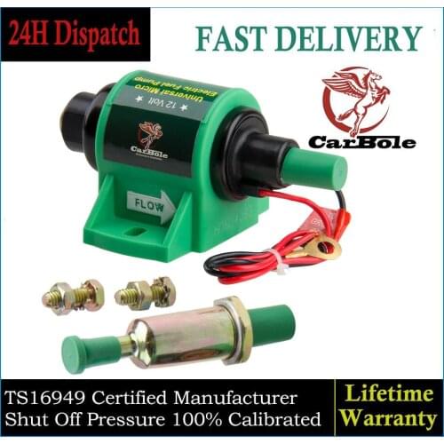 Universal 12V Inline Micro Electric Fuel Pump Diesel Petrol 4-7 PSI Low Pressure
