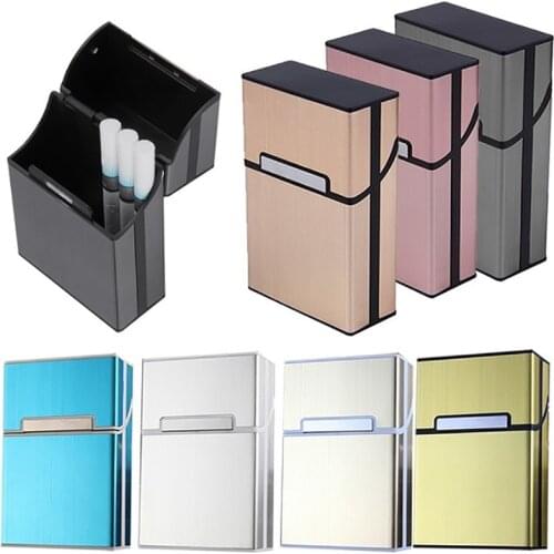 Waterproof Aluminum Alloy Cigarette Case 20pcs Cigarette Capacity Smoking Cigarette Box With Ashtray Mens Gift for Smoker