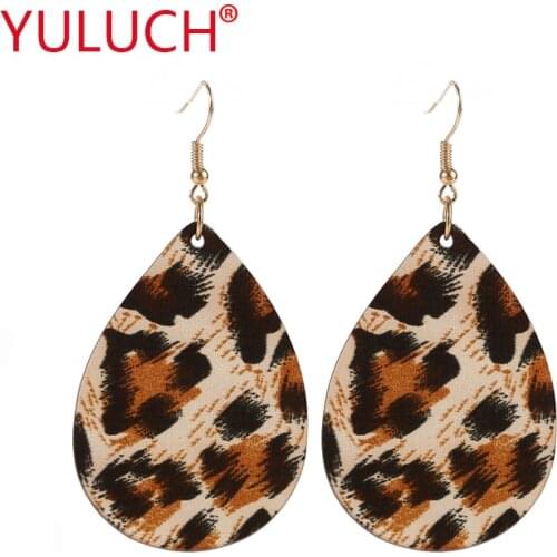 YULUCH 2018 New Design Fashion Jewelry Women Fashion Earrings for Acrylic Leopard Drops Drop Earrings Party Gifts