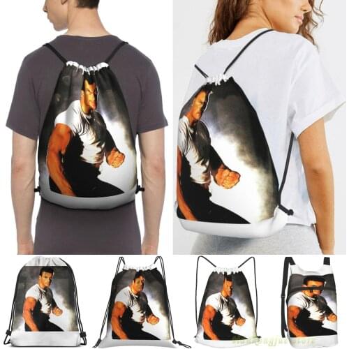 Jean-Claude Van Damme(2) Women Drawstring Sackpack Gym Bags Men Outdoor Travel Backpacks For Training Fitness Swimming Bag