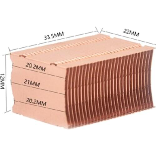 1pcs Full Copper Rectangular Heat Sink Welding Scattered Notebook Projector 33.5mm Length 22mm Width 12mm Thickness