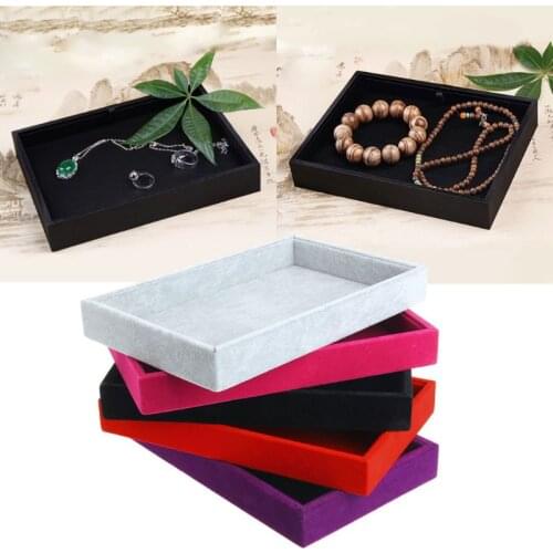 ANGELADY 1PC Stackable Jewelry Trays Inserts Velvet Catch All Jewelry Display Tray Case 5 Colors