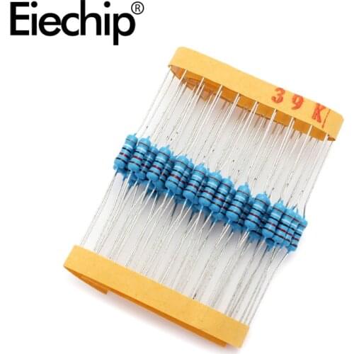 100pcs/lot 0.5W 1 ohm 1% Metal film resistor 1/2W resistance 39K Electronic resistors