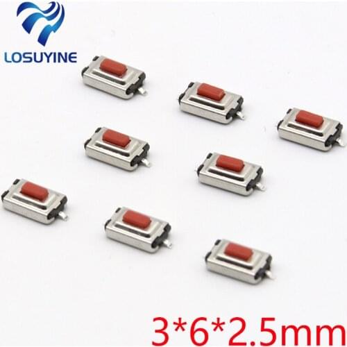 100PCS/Lot 3*6*2.5MM 3X6X2.5MM Tactile Tact Push Red Button Micro Switch Momentary