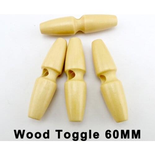 15PCS 60MM Natural Wooden Horn Toggles Clothes Sewing Buttons Fits Clothing Accessory WHB-120