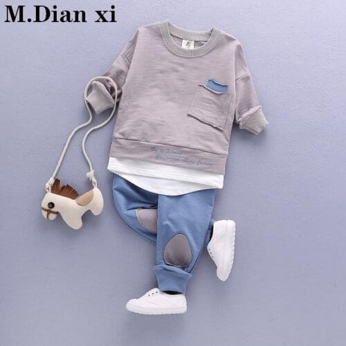 Free Delivery 2019 New Spring and Autumn Season Korean Version of Sports Fashion Style Childrens Leisure Baby Suit 2PCS