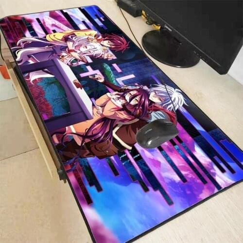 Mairuige Anime Cartoon No Game No Life Gamer Speed Mice Retail Large Rubber Waterproof Mousepad Locking Edge Desk Mat for CSGO