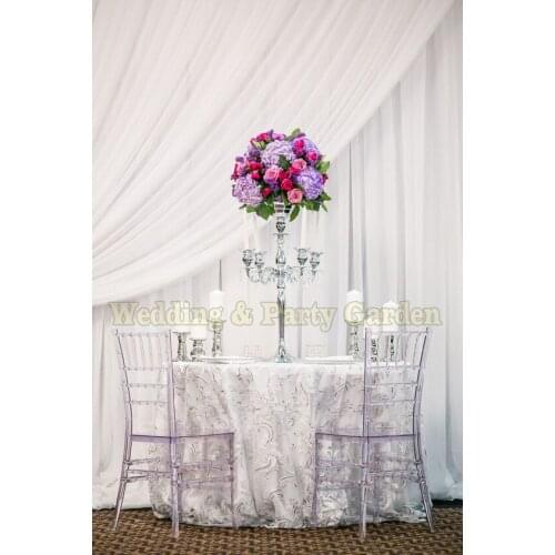 Wedding candelabras 68cm Silver Wedding flower vase candelabrum Wedding Supply 10pcs/lot