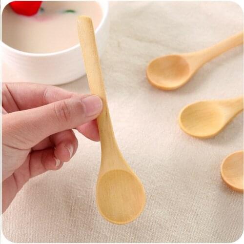 Wooden Spoon Ecofriendly Tableware Bamboo Scoop Coffee Honey Tea Spoon Stirrer 5Pcs For Kitchen Tools