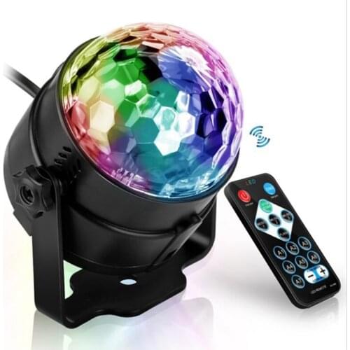 Sound Activated Rotating Disco Ball Party Lights Strobe Light 3W RGB LED Stage Lights For Christmas Home KTV Xmas Wedding Show