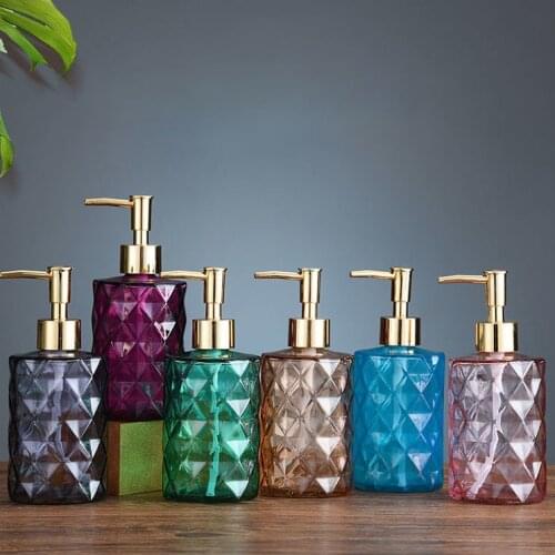 Premium Glass Soap Dispenser with Rust Proof Stainless Steel Pump, Refillable Liquid Hand Soap Dispenser for Bathroom, Kitchen