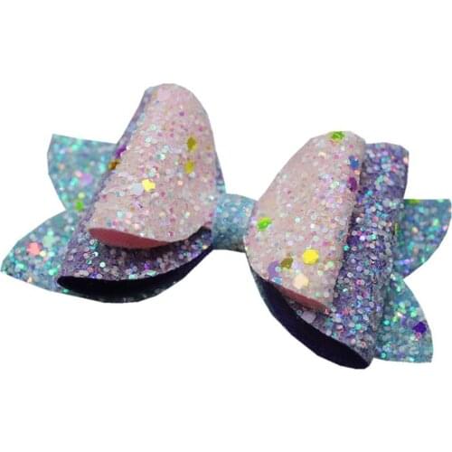 30pcs/lot Fluorescent bow hairpin Hair Accessories Glitter Sequin Hair Bow Hair Clips Princess Hairgrips headwear
