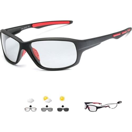 Photochromic Polarized Sport Glasses Men Women Bicycle Riding Fishing Cycling Sunglasses Outdoor Equipment Color-changing Lens