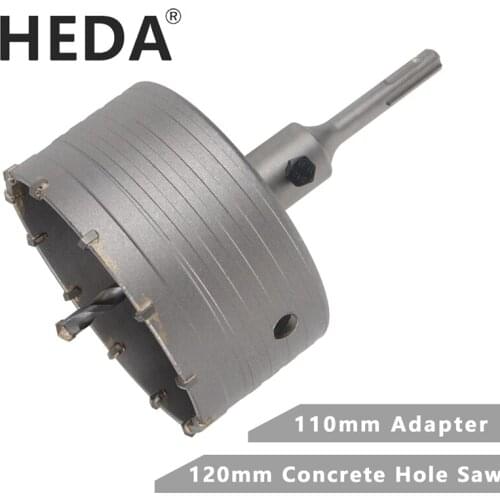 HEDA 120mm Concrete Tungsten Carbide Alloy Core Hole Saw SDS PLUS Electric Hollow Drill Bit Air Conditioning Pipe Cement Stone