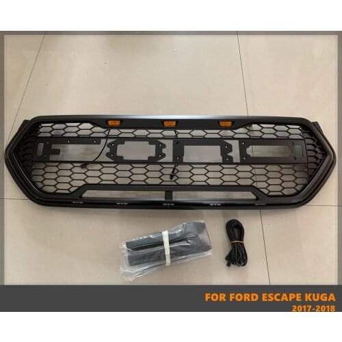 Good Quality ABS Front Middle Grill Racing Grills With LED Lights Fit For Ford Escape Kuga 2017-2018